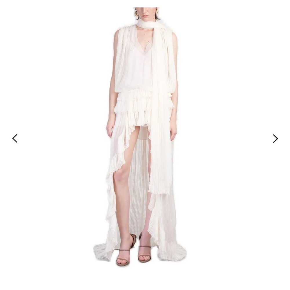 Blumarine White High Low Dress